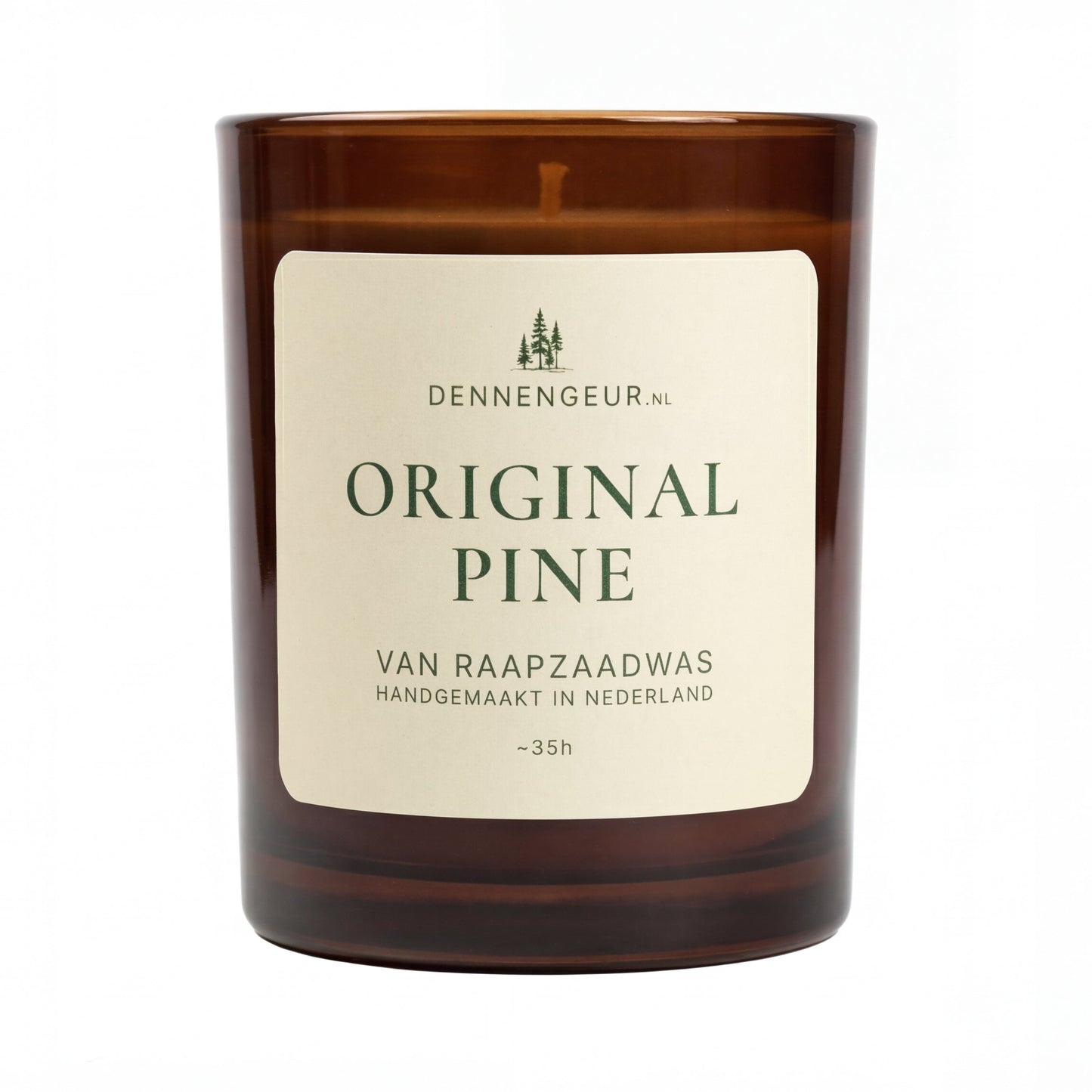 Vooraanzicht van handgemaakte dennen kaars