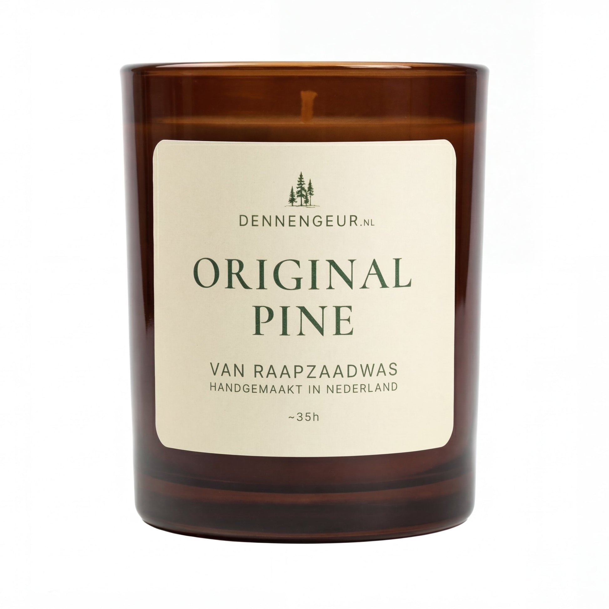 Vooraanzicht van handgemaakte dennen kaars